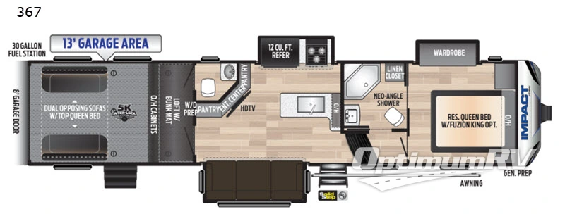 2020 Keystone Impact 367 Floorplan Photo