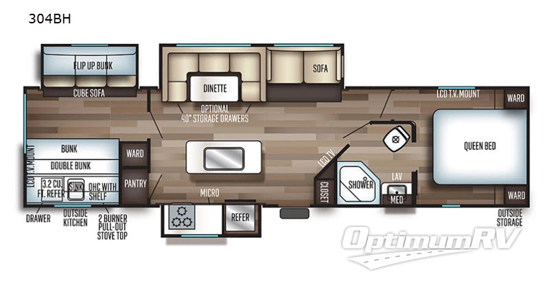 2019 Forest River Cherokee 304BH Floorplan Photo