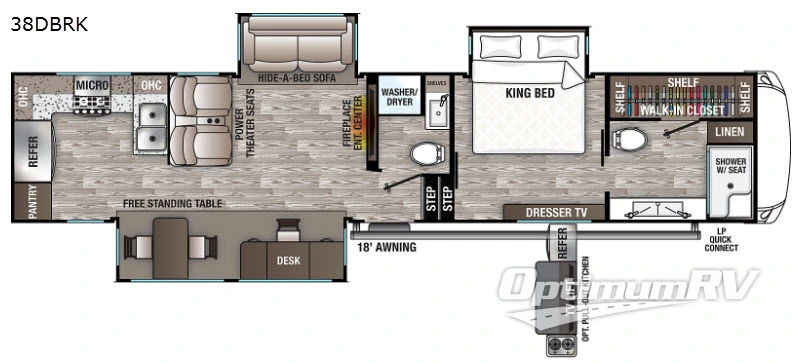 2021 Forest River Cedar Creek Hathaway Edition 38DBRK Floorplan Photo