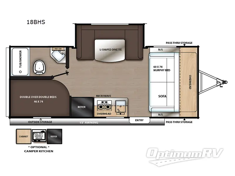 2023 Forest River Aurora 18BHS Floorplan Photo