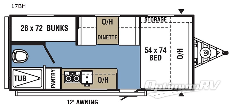 2021 Coachmen Clipper Ultra-Lite 17BH Floorplan Photo