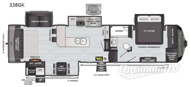 2021 Keystone Avalanche 338GK Floorplan Photo