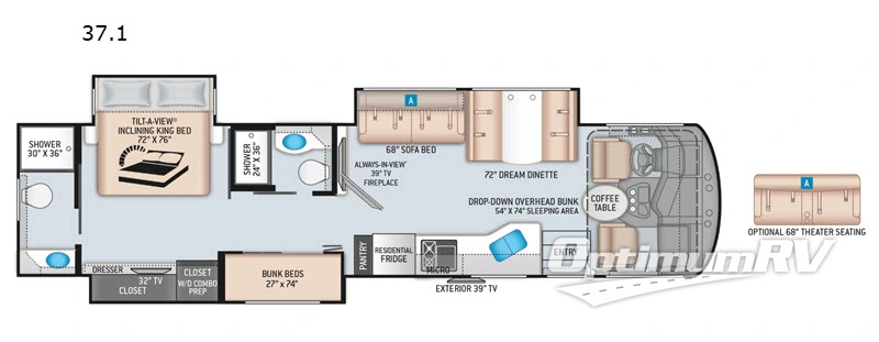 2021 Thor Miramar 37.1 RV Floorplan Photo