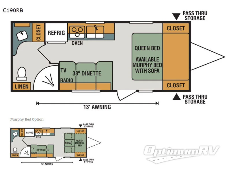 2017 KZ Connect Lite C190RB Floorplan Photo