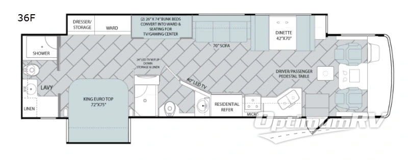 2018 Holiday Rambler Vacationer 36F Floorplan Photo