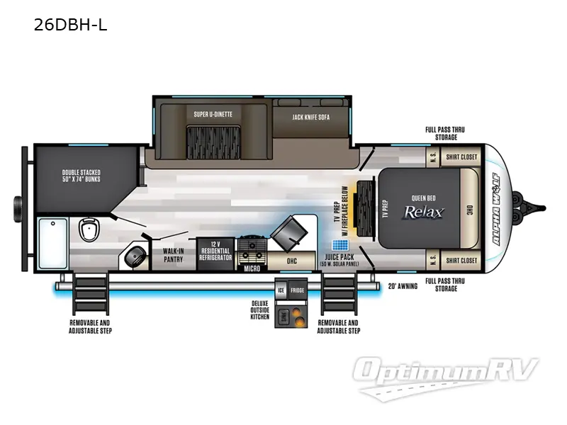2022 Forest River Cherokee Alpha Wolf 26DBH-L Floorplan Photo