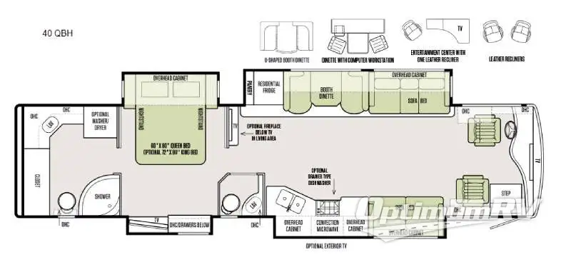 2016 Tiffin Phaeton 40 QBH Floorplan Photo