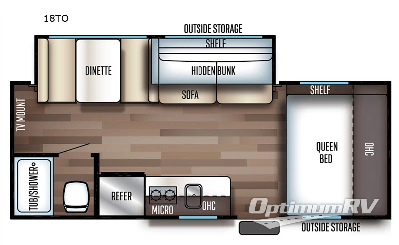 2019 Forest River Cherokee Wolf Pup 18TO Floorplan Photo
