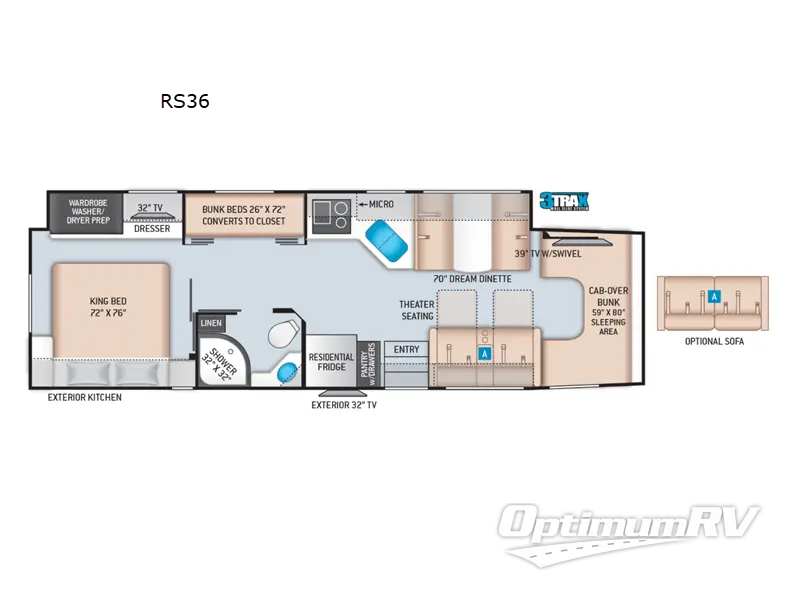2022 Thor Omni RS36 Floorplan Photo