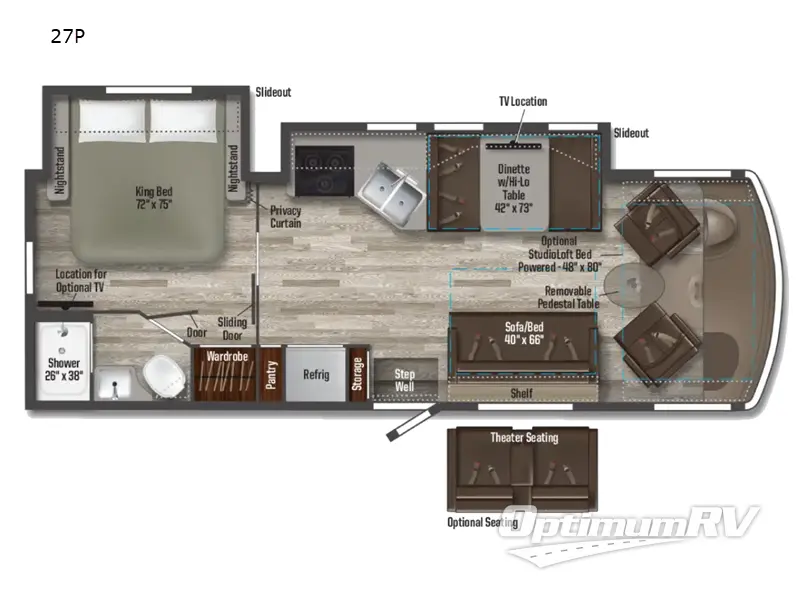 2022 Winnebago Sunstar 27P RV Floorplan Photo