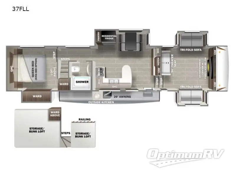 2021 Forest River Sabre 37FLL Floorplan Photo