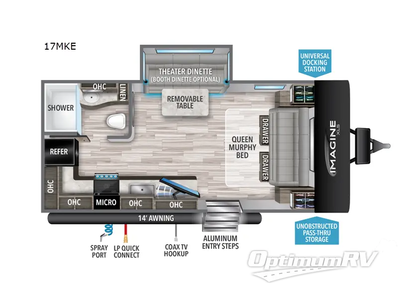 2022 Grand Design Imagine XLS 17MKE Floorplan Photo