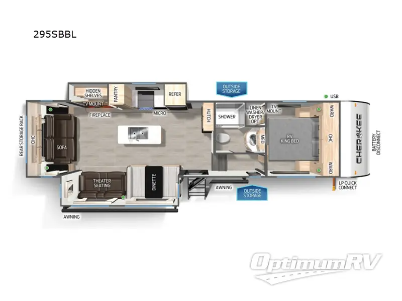 2025 Forest River Cherokee Black Label 295SBBL Floorplan Photo