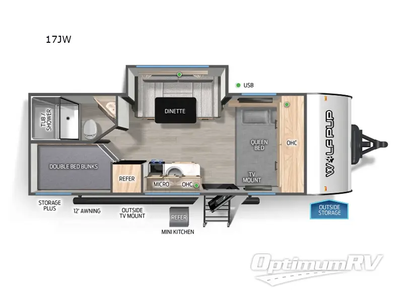 2025 Forest River Cherokee Wolf Pup 17JW Floorplan Photo