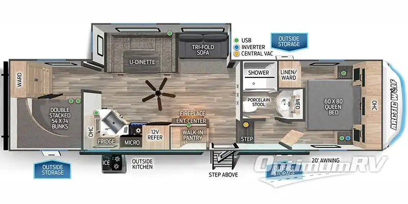 2024 Forest River Cherokee Arctic Wolf 287BH RV Floorplan Photo