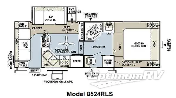 2011 Forest River Flagstaff Classic Super Lite 8524RLS RV Floorplan Photo