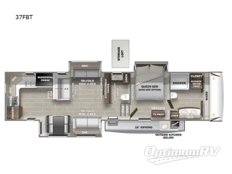 2021 Forest River Sabre 37FBT RV Floorplan Photo