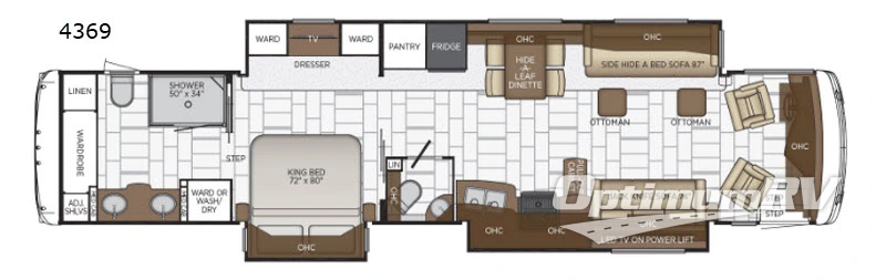 2019 Newmar Ventana 4369 Floorplan Photo