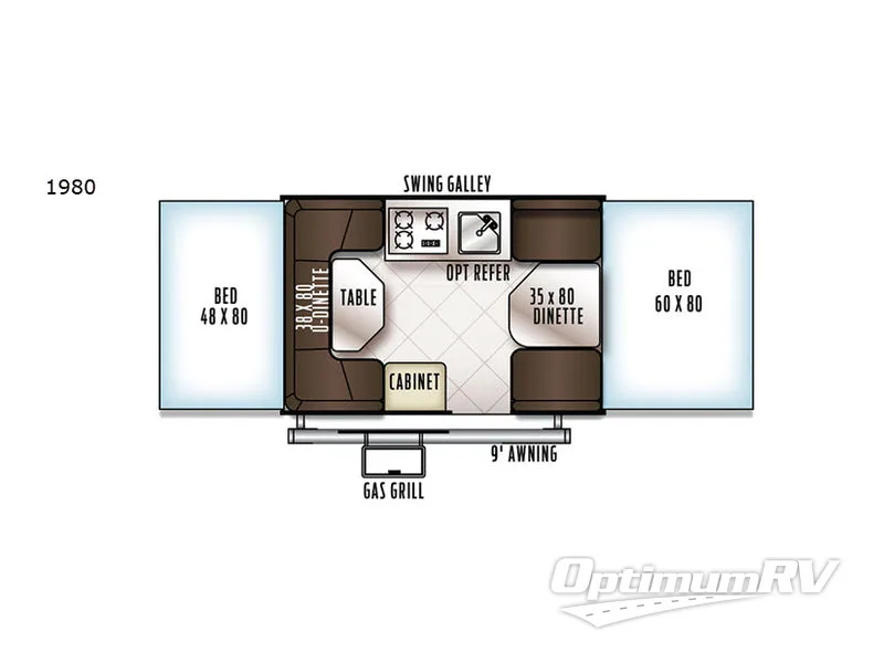 2019 Forest River Rockwood Freedom Series 1980 Floorplan Photo