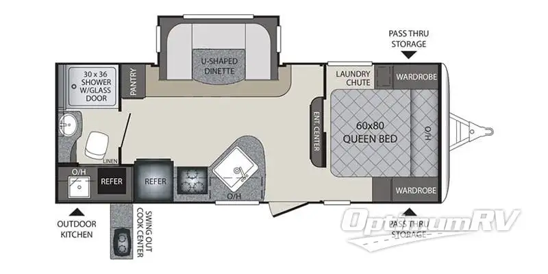2018 Keystone Bullet Premiere 22RBPR RV Floorplan Photo
