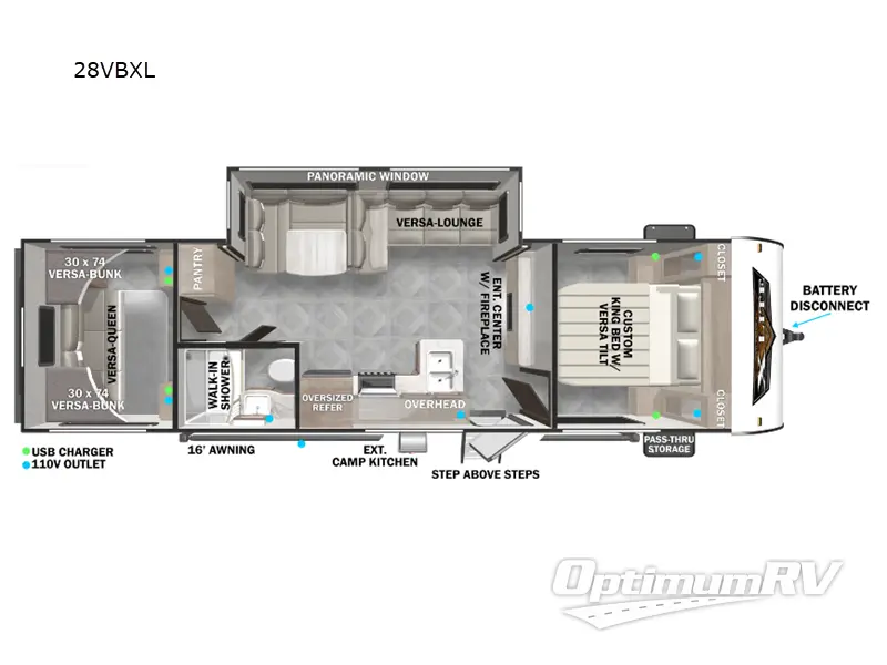 2024 Forest River Wildwood X-Lite 28VBXL Floorplan Photo