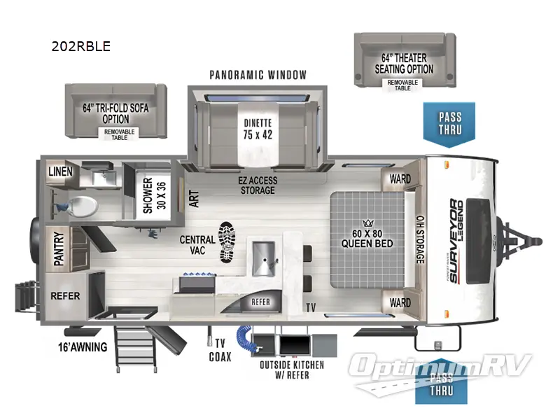 2023 Forest River Surveyor Legend 202RBLE RV Floorplan Photo