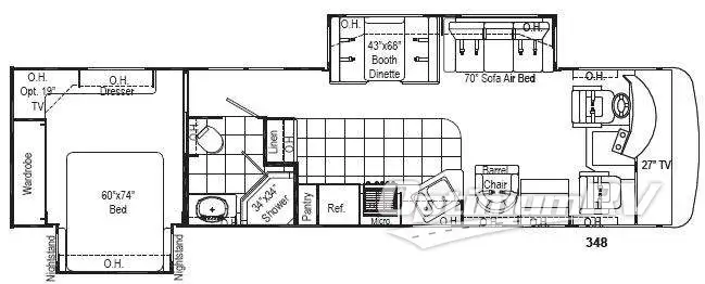 2008 Damon Challenger Platinum Edition 348 Floorplan Photo