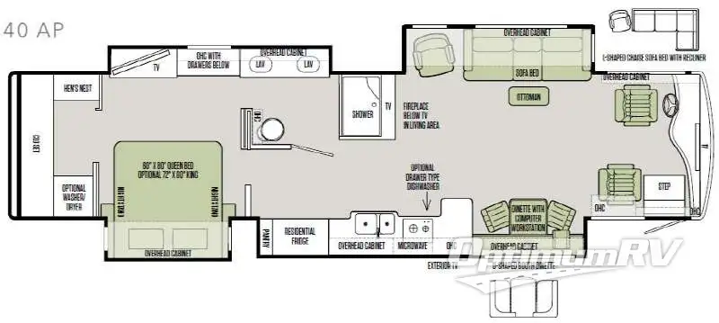 2016 Tiffin Allegro Bus 40 AP Floorplan Photo