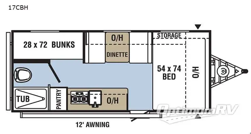 2021 Coachmen Clipper Cadet 17CBH Floorplan Photo