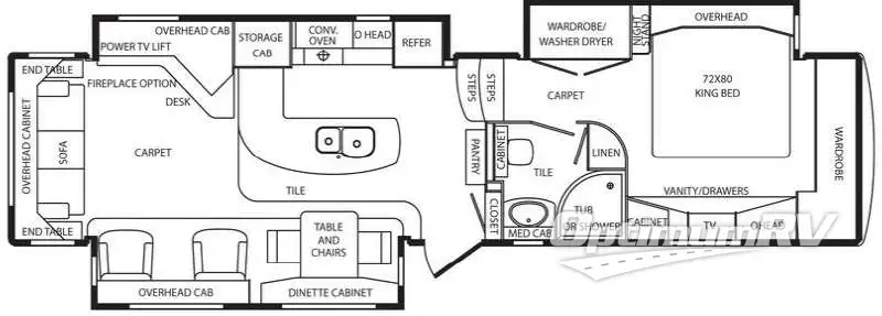 2014 DRV Luxury Suites Mobile Suites 38TKSB3 Floorplan Photo