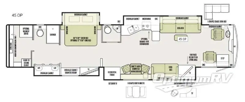 2016 Tiffin Allegro Bus 45 OP RV Floorplan Photo