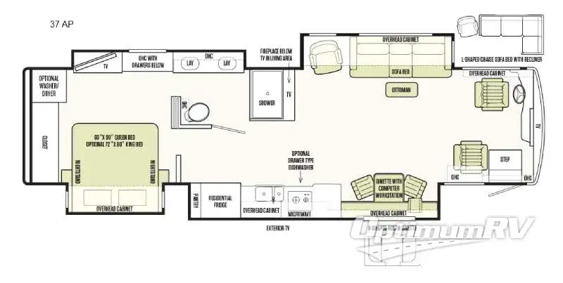2016 Tiffin Allegro Bus 37 AP Floorplan Photo