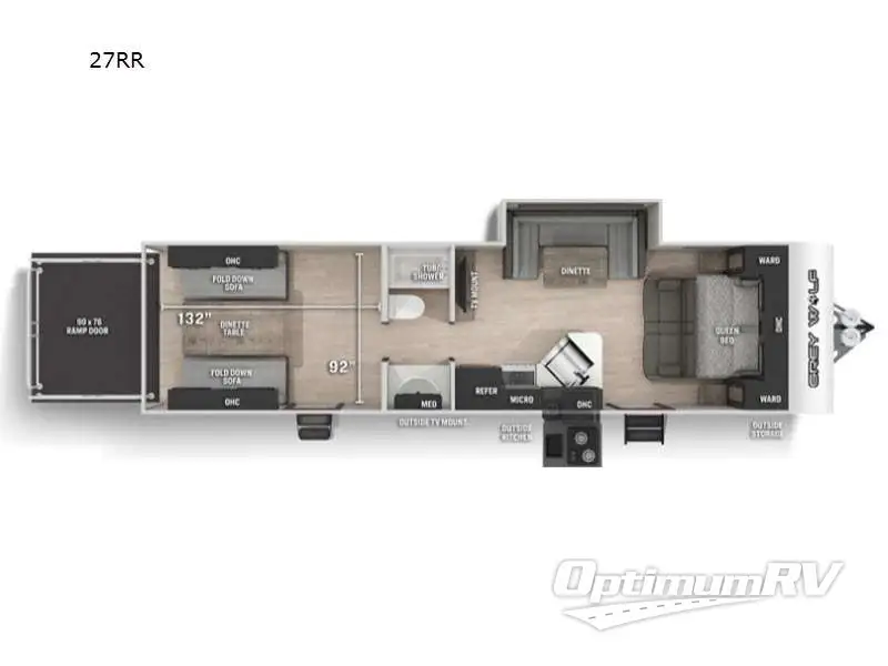 2021 Forest River Cherokee Grey Wolf 27RR Floorplan Photo