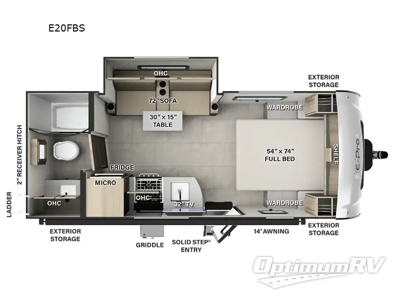 2025 Forest River Flagstaff E-Pro E20FBS Floorplan Photo