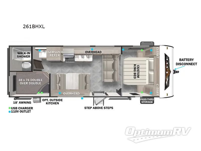 2023 Forest River Wildwood X-Lite 261BHXL RV Floorplan Photo