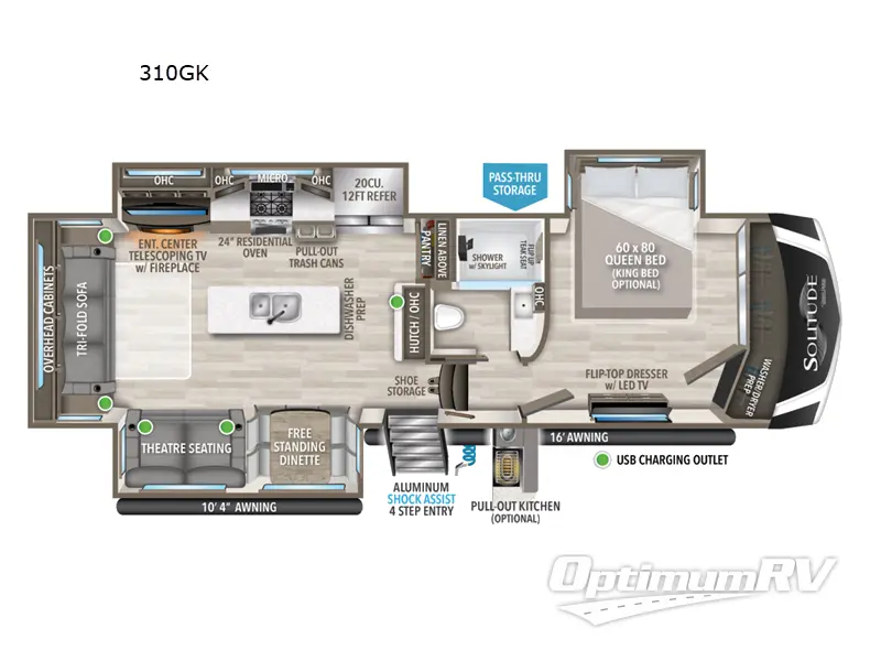 2024 Grand Design Solitude 310GK RV Floorplan Photo