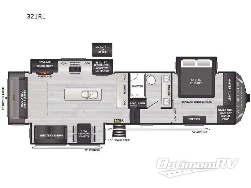2025 Keystone Alpine Avalanche Edition 321RL Floorplan Photo