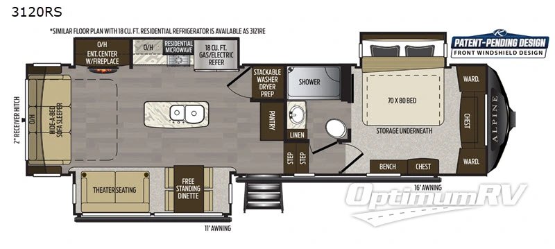 2020 Keystone alpine 3120RS Floorplan Photo