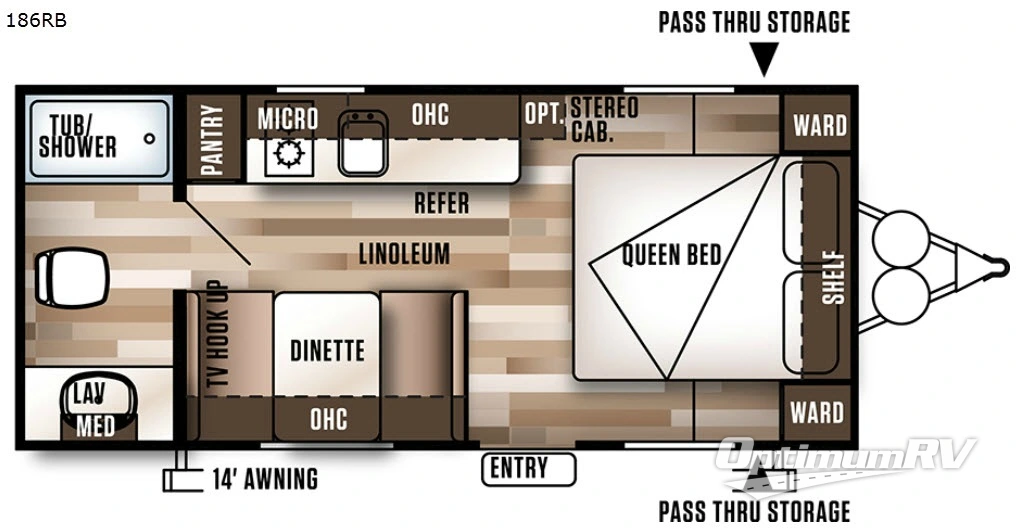 2017 Forest River Wildwood X Lite FS 186RB Floorplan Photo