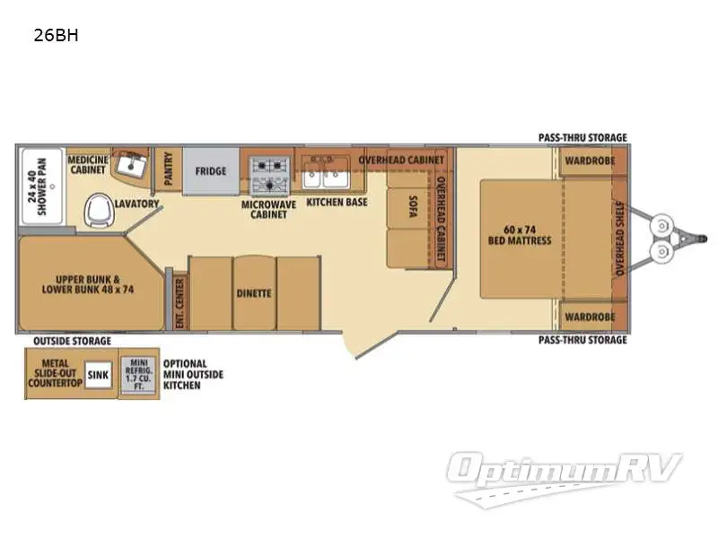 2021 Shasta Shasta 26BH Floorplan Photo