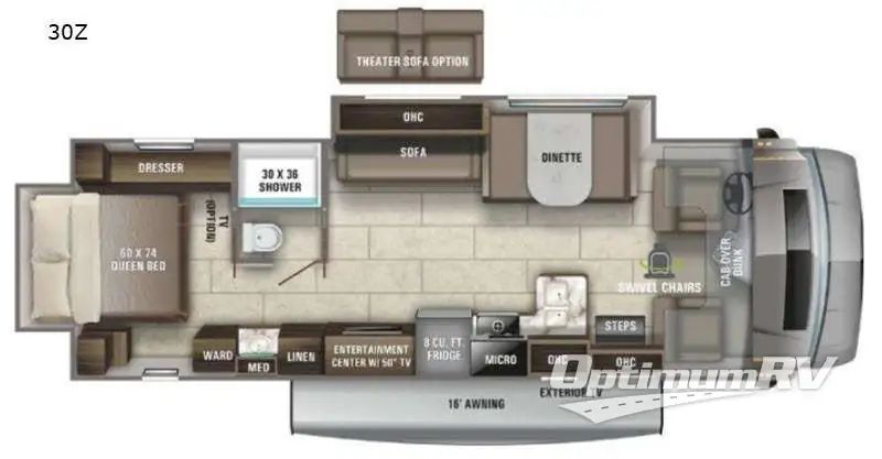 2021 Entegra Odyssey 30Z Floorplan Photo