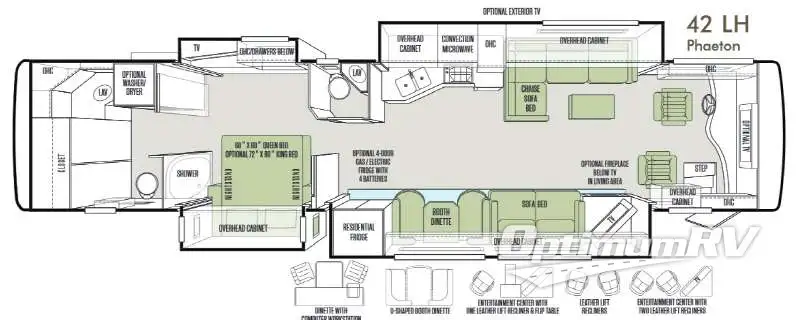 2014 Tiffin Phaeton 42 LH Floorplan Photo
