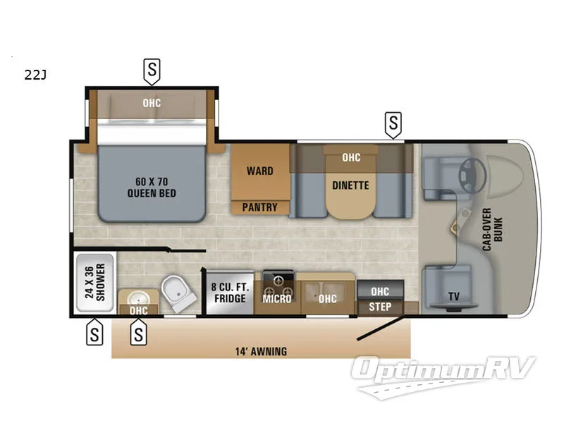 2019 Jayco Redhawk 22J Floorplan Photo
