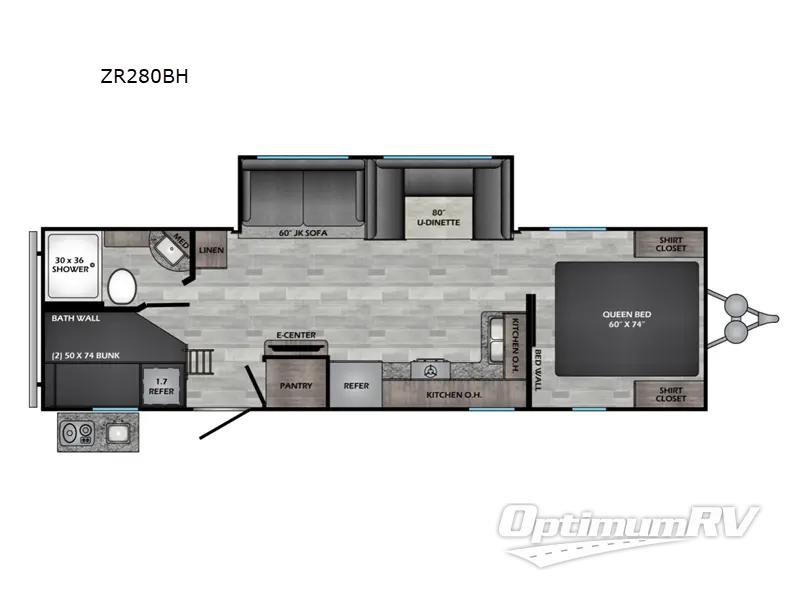 2022 CrossRoads Zinger Lite ZR280BH Floorplan Photo