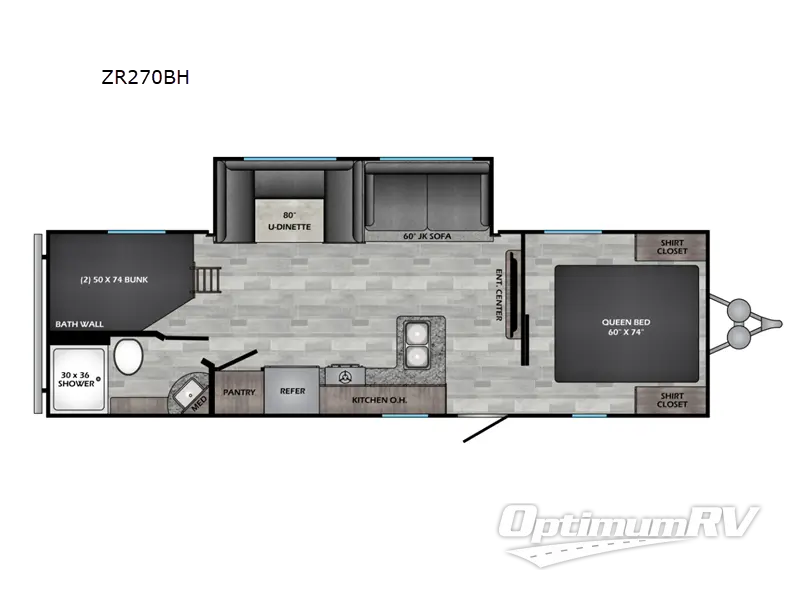 2022 CrossRoads Zinger Lite ZR270BH Floorplan Photo