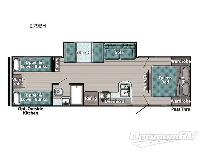 2022 Gulf Stream Ameri-Lite Ultra Lite 279BH Floorplan Photo