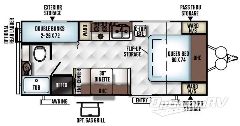 2016 Forest River Flagstaff Micro Lite 23LB Floorplan Photo