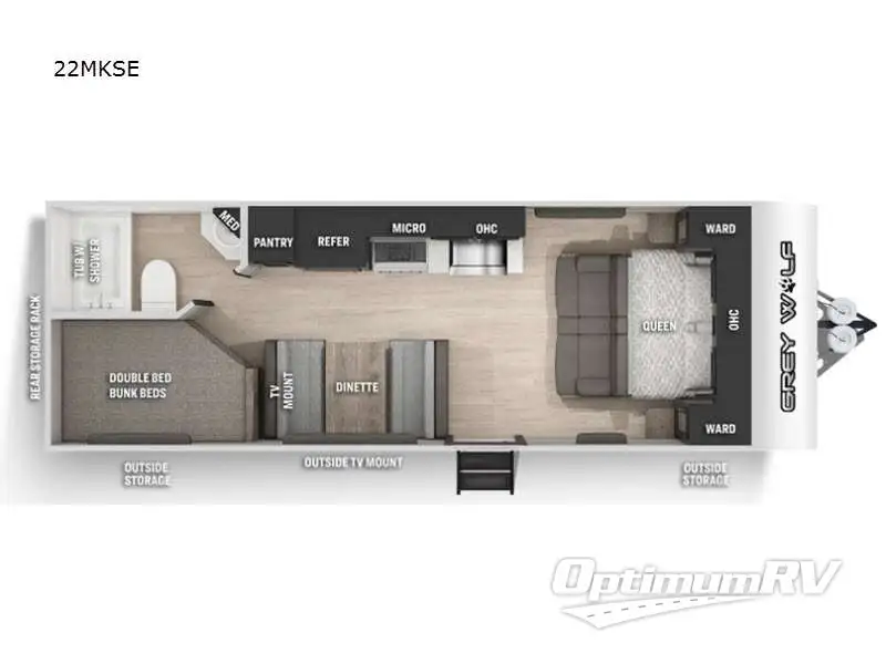 2022 Forest River Cherokee Grey Wolf 22MKSE Floorplan Photo