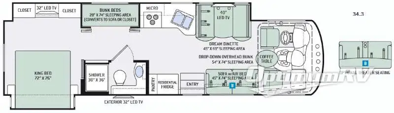 2016 Thor Miramar 34.3 Floorplan Photo
