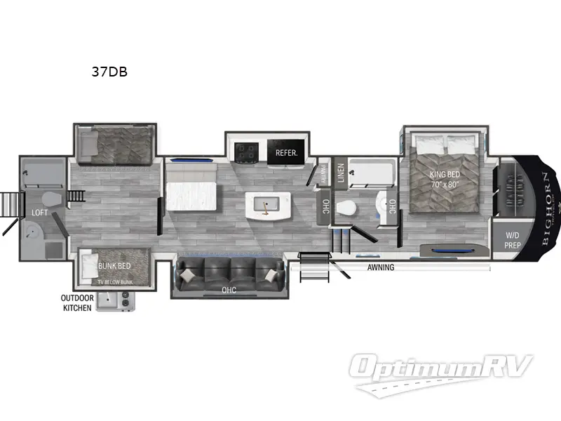 2024 Heartland Bighorn Traveler 37DB RV Floorplan Photo